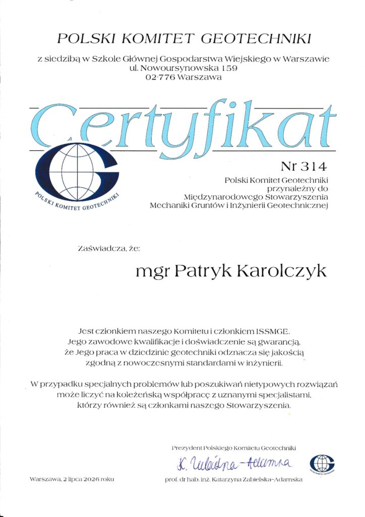 Certyfikat GEOdev